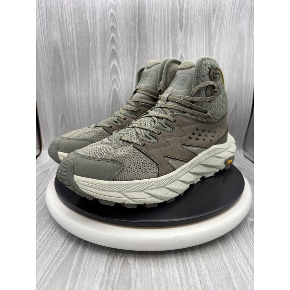 HOKA One One Anacapa Breeze Mid Mens Size 12 Olive Haze Green Hiking Boots